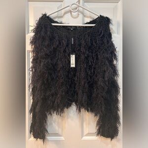 NWT Romeo and Juliet Couture Knitted Eyelash Sweater Sz M Black Dark Fairy Goth